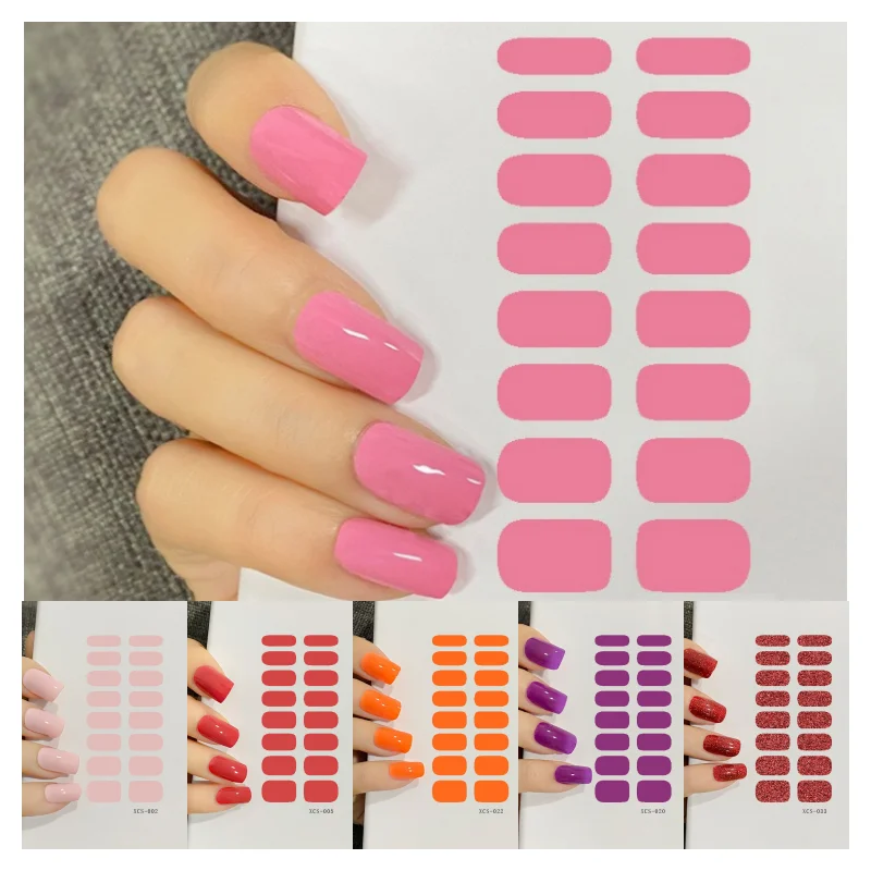 

1pcs Nail Stickers Wholesale Full Color Solid Color Nail Stickers Simple Waterproof Stickers For DIY Manicure Nail Art Accessory