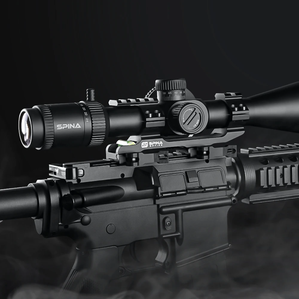 Rifle Scope SPINA OPTICS HD WolfChase 4-16x44 FFP Tactical First Focal Plane Riflescope Glass Etched Reticle 10yds Parallax 22LR .223 .308