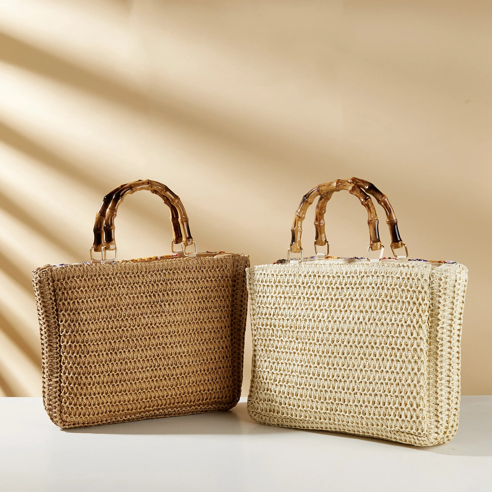 Women's Large Capacity Shoulder Bag Summer Straw Woven Basket Handbag Fashion Female Luxury Designer Beach Bag Bali Shopper Tote
