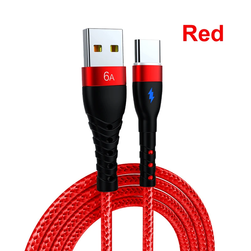 thumbnail image 1 of Vumpach-Cable USB tipo C 6A para móvil, Cable de carga superrápida para Huawei P30, P40 Pro, cargador de USB-C, Cable de datos para Samsung S21 ultra S20 Poco, 1 of 5