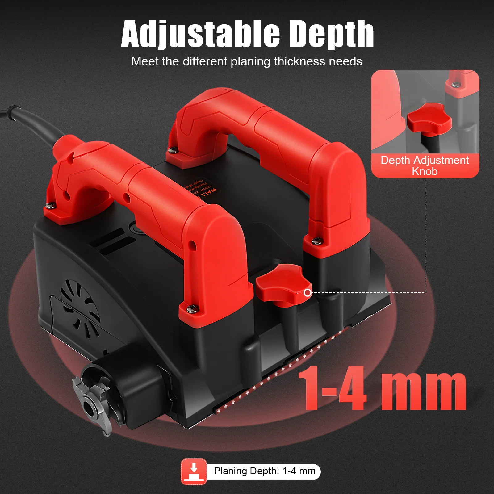 1680W 콘크리트 벽면 밀링 머신 3000RPM 퍼티 삽 스크레이퍼 키트 (시멘트 나이프 포함) 벽면 연마 및 마감용
