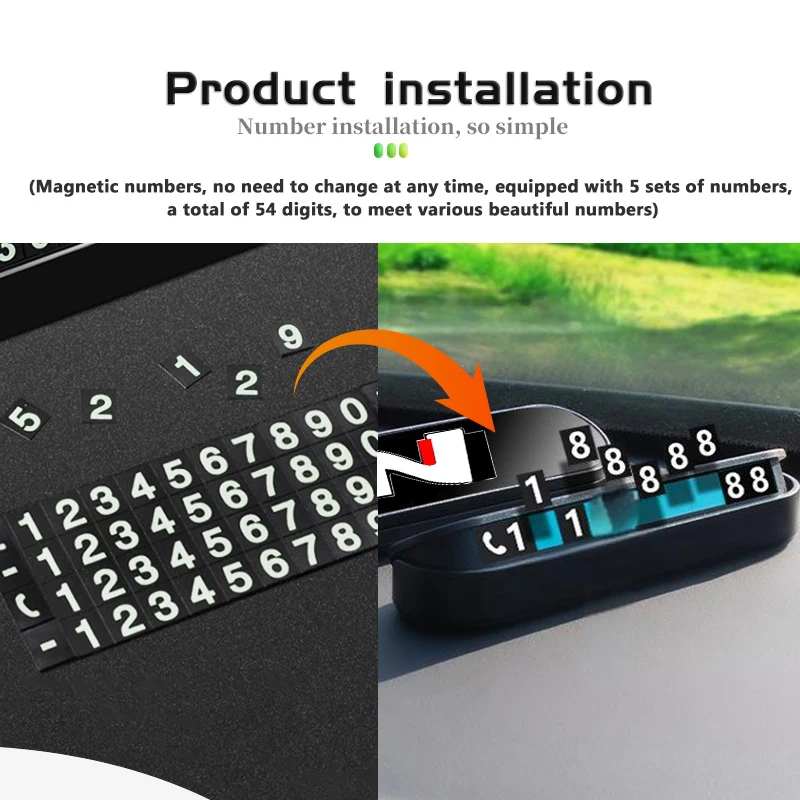Car Temporary Parking Phone Number Digital Display Plate