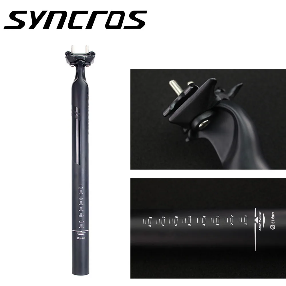 Tige De Selle Syncros Vintage – 27.2 X 355 Mm – Alu Noir – VTT / Chemin