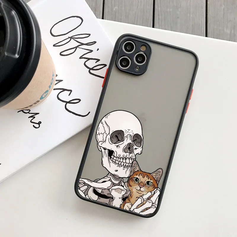 Luxuriöse Lustige Niedliche Skelett-Totenkopf-Katzen-Hülle für iPhone X XS XR 17 Pro Max 16 15 14 13 12 11 Pro Max Plus Stoßfeste Rückseite – Detail 2