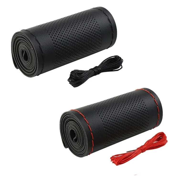38cm Steering Wheel Covers Microfiber Leather Braid Car steering-wheel Interior Accessories steering wheel cover