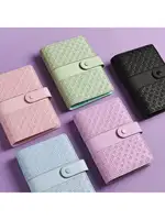 A6 Macaroon Color PU Leather DIY Binder Photocards Collect Book with Binder Pockets for Money Budget Saving Bill Organizer 1