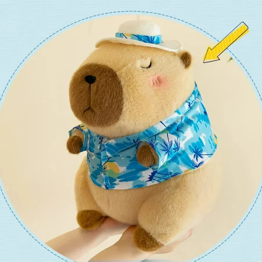 Children Yellow Duck Swim Ring Capybara Plush Toy Cute Simulation Beachwear Capibara Kawaii Stuffed Animal Birthday Travel Gift