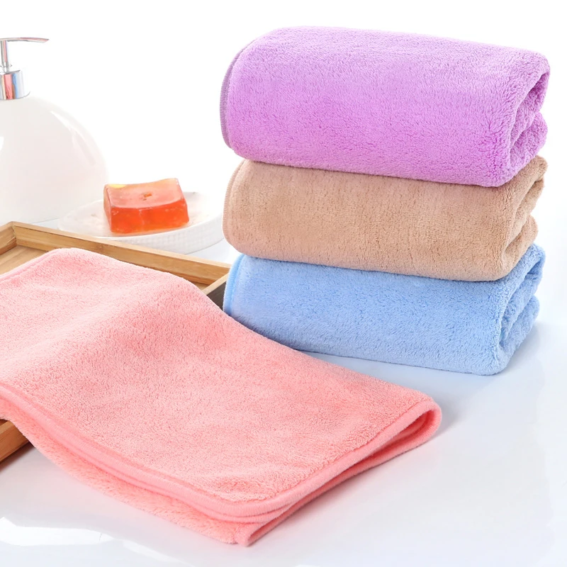 Striped Coral Fleece Towels Bath Towels Thickened Absorbent quick-drying soft absorbent hotel beauty salon towel