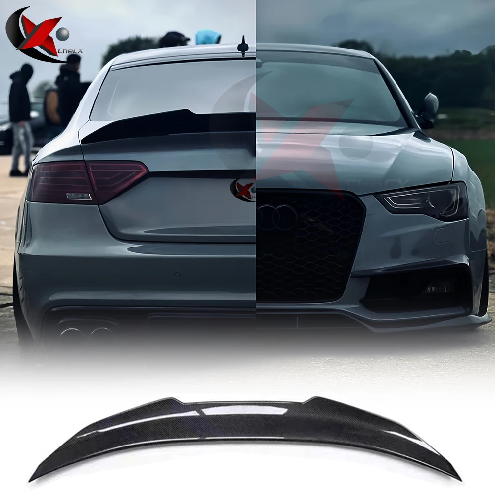 Auto Spoiler Per Audi A5 B8 B8.5 8TA 8T3 2 Porte Sportback PSM Stile Reale Materiale In Fibra di Carbonio Spoiler Posteriore Tronco Ala 2009-2016 - Image 6