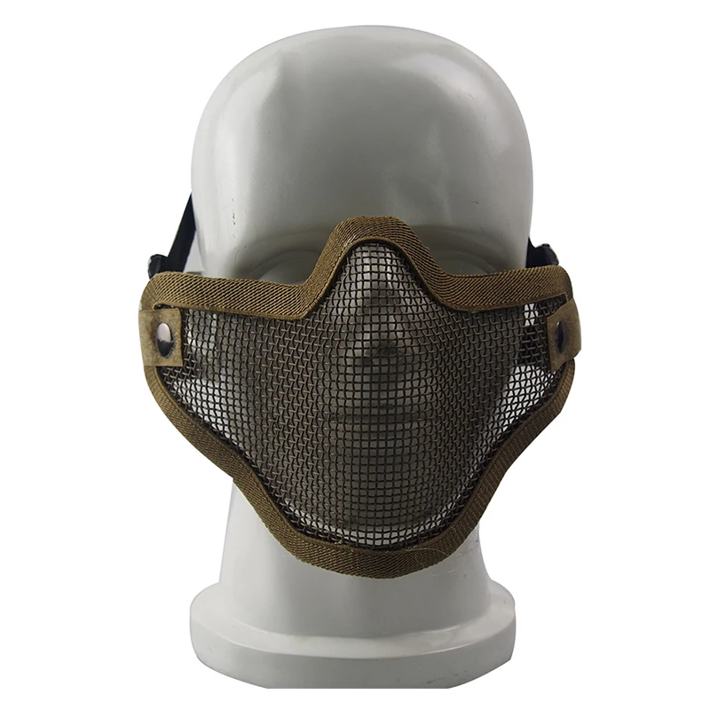 Face Mask REikirc Tactical Half Face Airsoft Mask Metal Net Dual Strap Adjustment CS Wargame Protective Masks