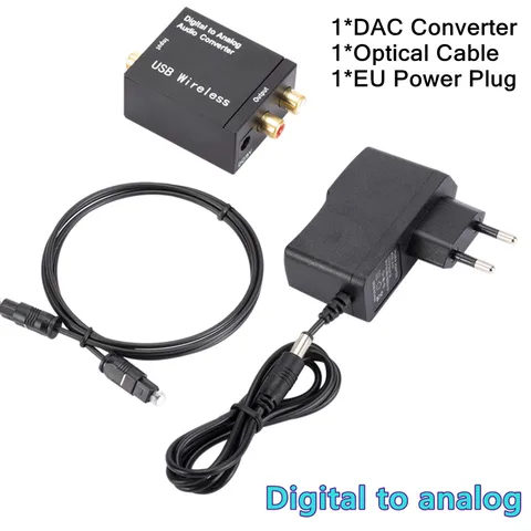 to Analog Audio Converter Bluetooth 5.0 Optical Fiber Toslink Coaxial Signal to RCA R/L Audio Decoder DAC Amplifier