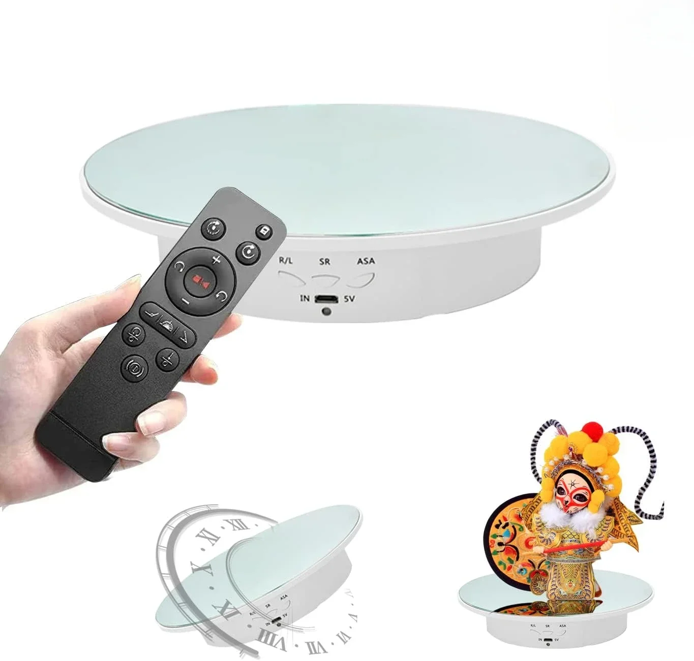 7.87'' 360° Rotating Display Stand w/ Remote for Jewelry Photo Video Figure - Picture 24 of 25