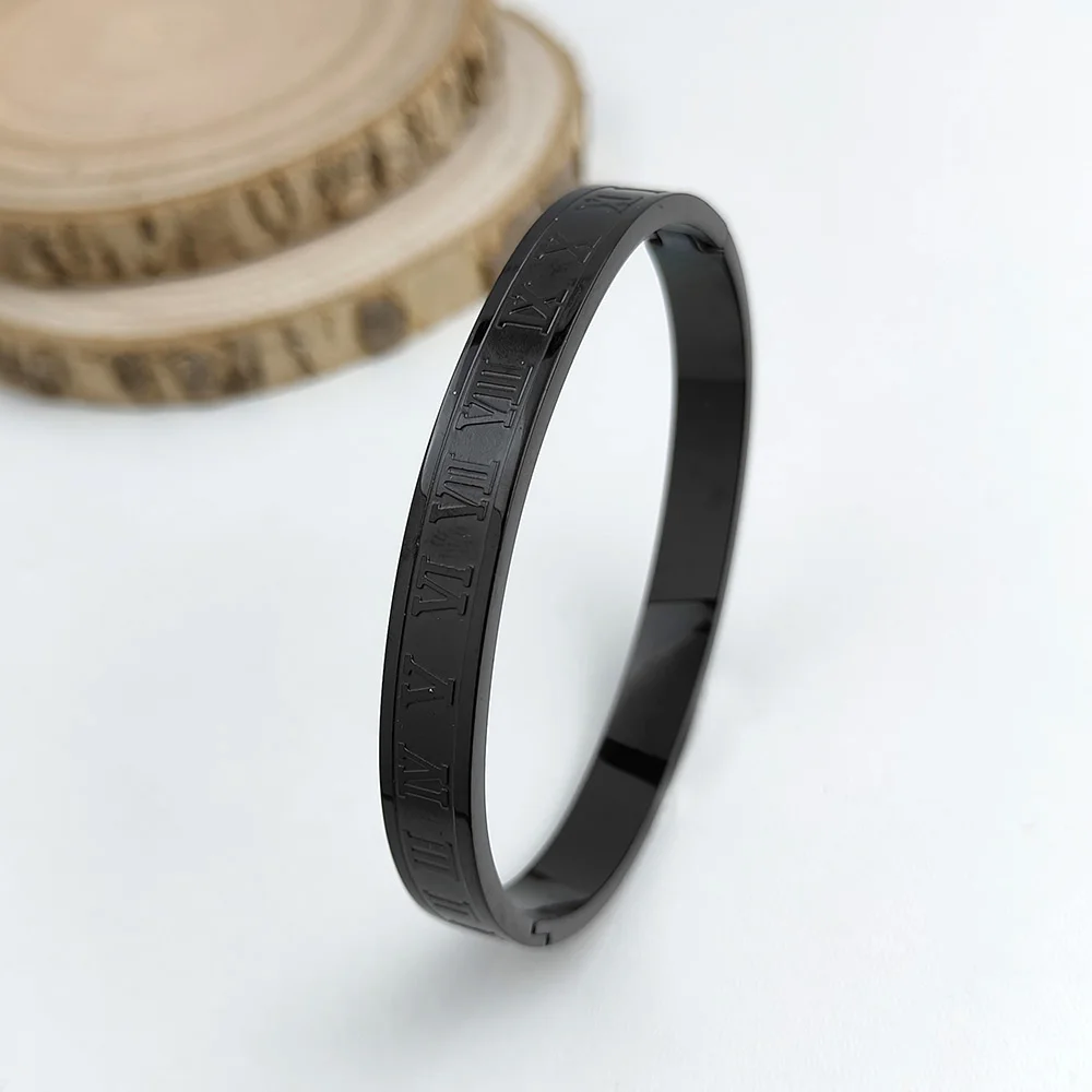 Classic Roman Numeral Stainless Steel Gold Plated Women's Bracelet, High Quality Silver Bracelet, Wedding Party Jewelry 3