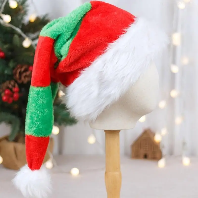 Unisex Stripe Santa Hats Soft Comfortable Christmas Hats Festives Holiday for Parties and Holiday Gatherings
