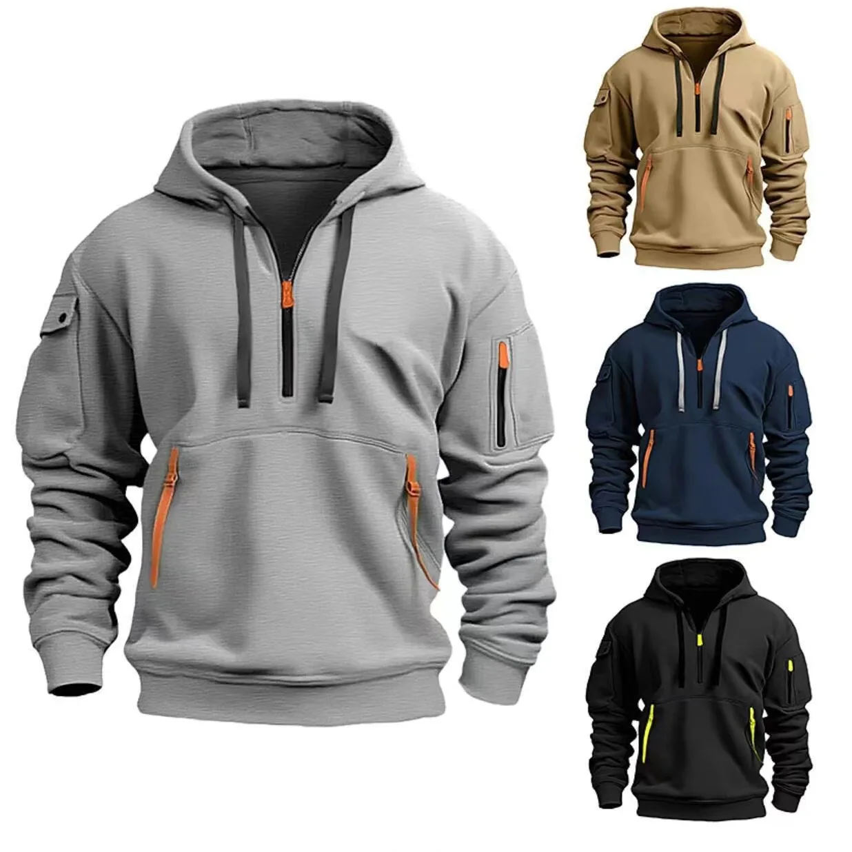 Korean Style Men Vertical Bar Color Matching Sweatshirts Casual Streetwear Loose Drawstring Hoodies S-3XL winter sweatshirt