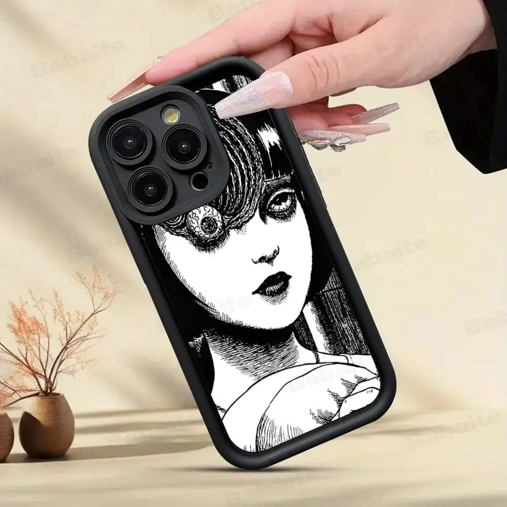 Junji Ito Horror Comics Soft Black Phone Case Cover
