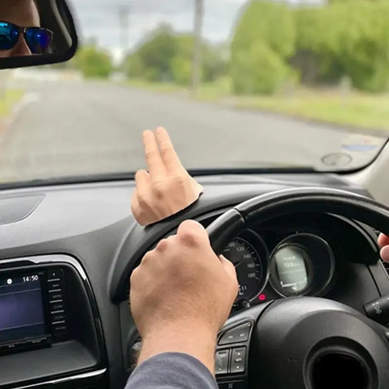 2 Finger Waving Hand Car Dashboard Decoration Salute Lazy Waver Gladiator Cherokee 3D Printed Dash Hand Waving For Auto interior