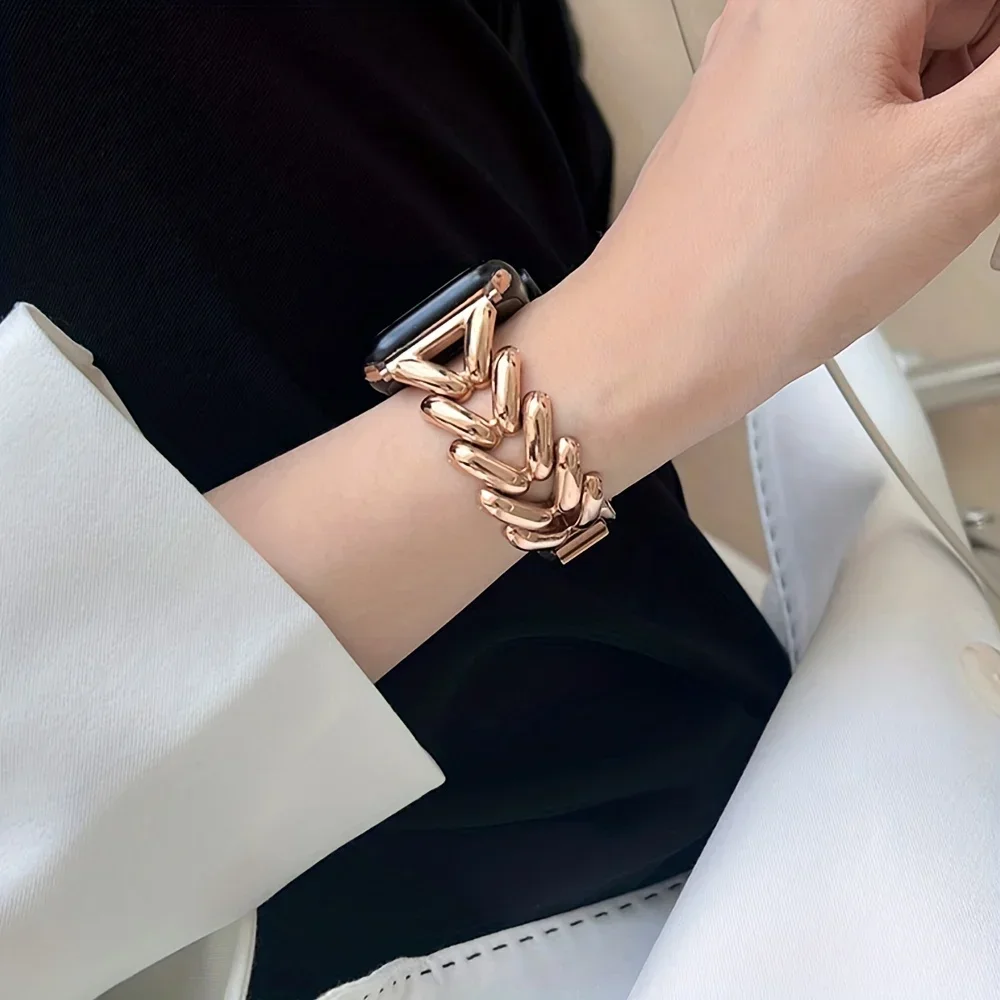 V-shaped three-dimensional metal Apple Watch strap suitable for 38mm/40mm/41mm 42mm/44mm/45mm/49mm simple and atmospheric