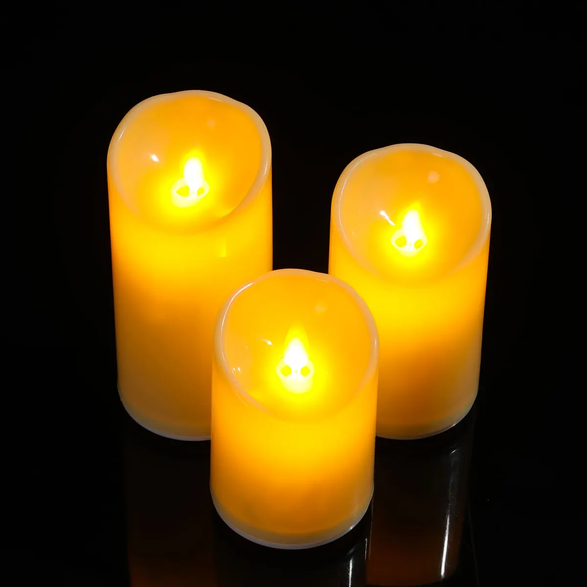 Flameless LED Rechargeable Dancing Flame Pillar Candles with USB Charging