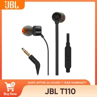 JBL Tune 110 - in-Ear Headphones with JBL Pure Bass Sound, 1-Button Remote, Microphone and Tangle-Free Flat Cable