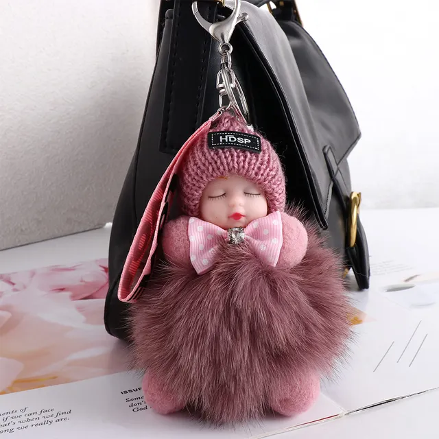 Porte-Clés en Peluche pour Bébé qui Dort, Accessoires Kpop, Pompon, Jouets  pour Bol, Pendentif de Sac Kawaii - AliExpress