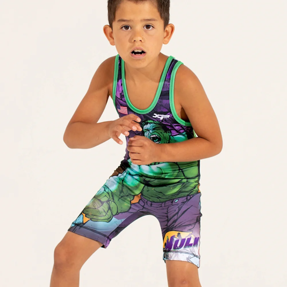 Summer children's wrestling weight lifting one-piece suit sleeveless swimming running one-piece set team boxing suit track sports one piece suit