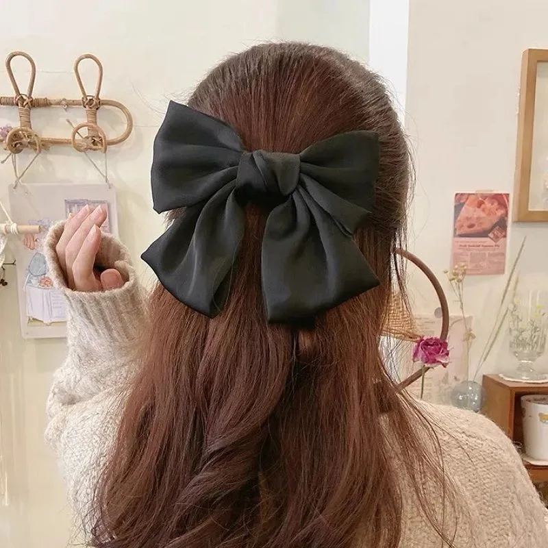 Elegant Satin Double-Layer Butterfly Bow Hair Clips - Trendy Hair Accessories