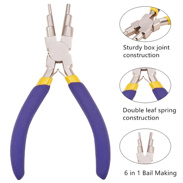 AHIER 6 in 1 Bail Making Pliers Wire Looping Forming Pliers, 3mm to 10mm  Wire Bending Pliers with Non-slip Comfort Grip Handle for Jewelry Making