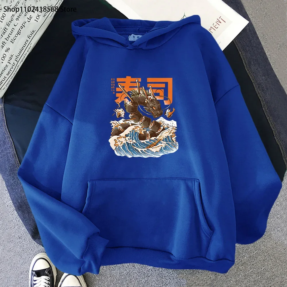 Great Sushi Dragon Hoodies Japanese Style Sweatshirt High Street Streetwear Women Clothing Harajuku Men Pullover Y2k  Sudaderas