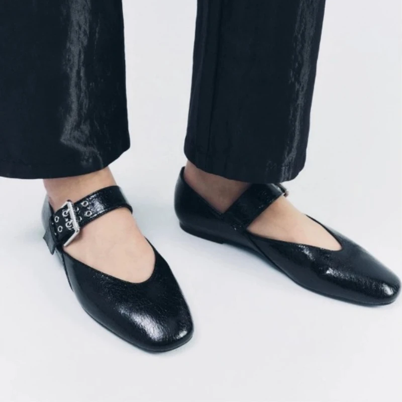 2024 Shoes Women Flats Shallow Mouth Autumn Pointed Toe Loafers Ballerinas New Fall Leopard Retro Dress Shoes Zapatos De Mujer 3