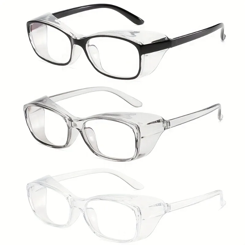 3PCS Colors Safety Glasses Clear Flat Light Anti-fog Eye Protection & Perfect Gift image 1