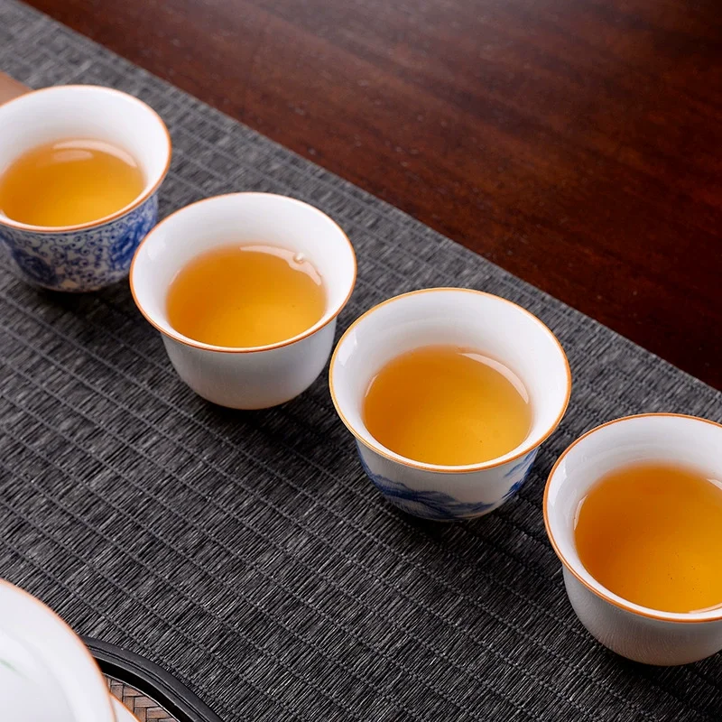 Tea Cup Chinese Vintage Porcelain Ceramic Glaze Hand Made Teeware For Puer Green Tea Ceremony