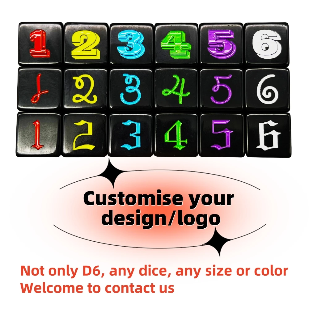 Customize Dice with , Engraved or Print Pattern DND Dice for Club Party Entertainment Tabletop Game