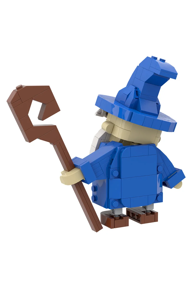MOC Nette Zauberer Modell Baustein Weiß Bärtige Alte Zauberer Puppe Magie Mitarbeiter Action Figur Ziegel Spielzeug Kind Geschenk – Detail 7