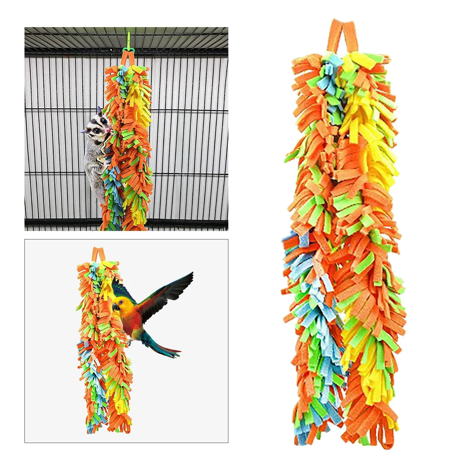 Bird Chewing Toy Colorful Funny Cotton Bite Resistant Swing Tearing Toy Bird Cage Budgie Training Toys