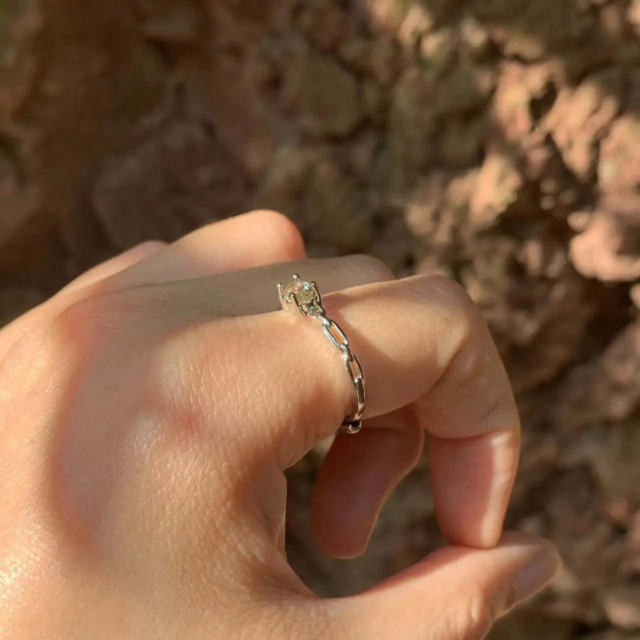 6*4MM Natural Citrine Ring Adjustable Female Ring Jewelry for Women Gift Wholesale High Quality Vintage Fine