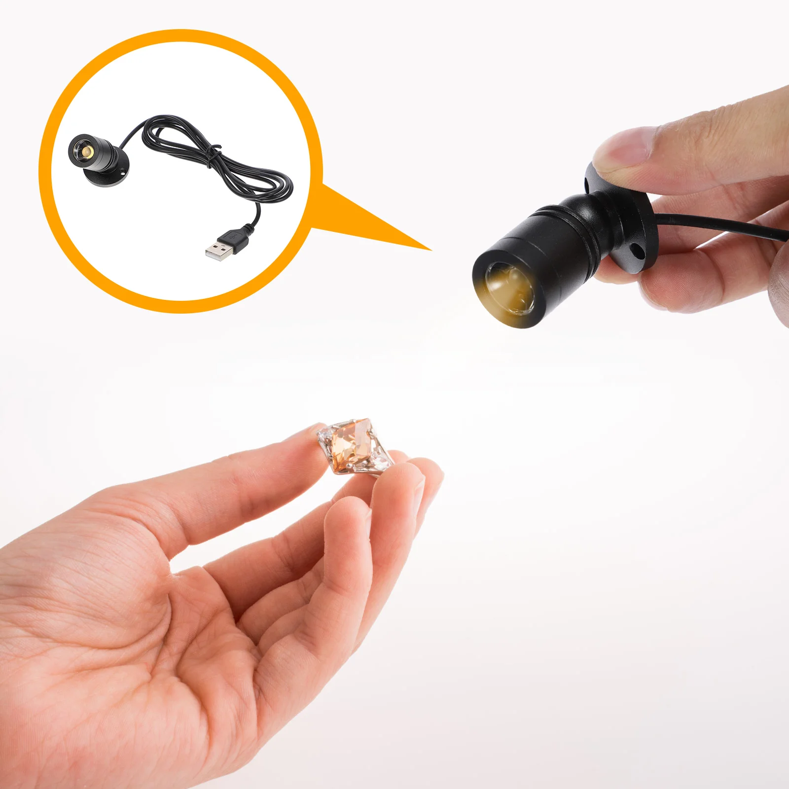 LED USB 스포트라이트 쥬얼리 쇼케이스 소형 스포트라이트, 휴대용 스포트라이트, 캐비닛 천장 회전 홈 파티 장식