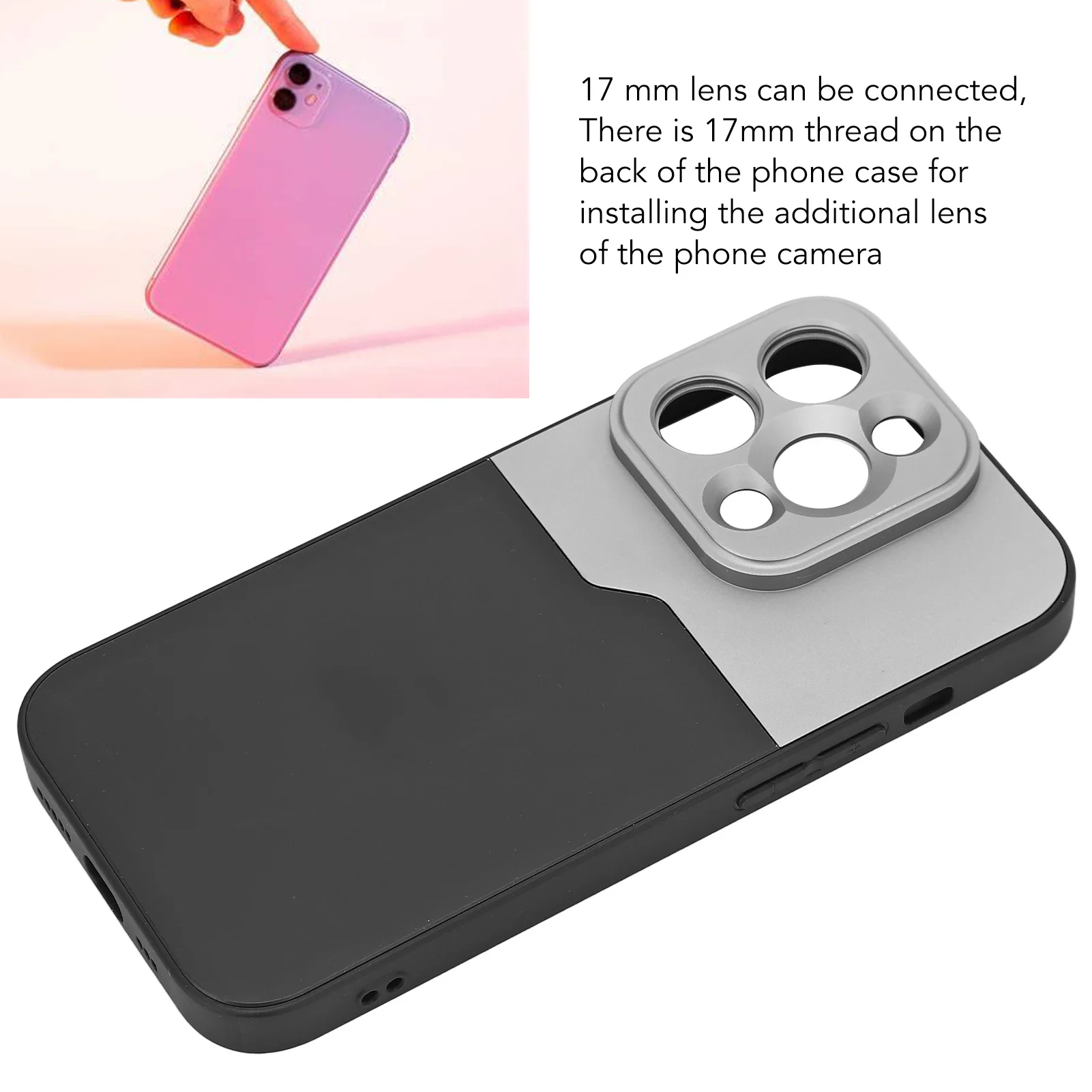 Phone Case for Iphone14 Pro Shockproof Phone Back Cover with Integrated 17mm Thread In Case Lens Mount