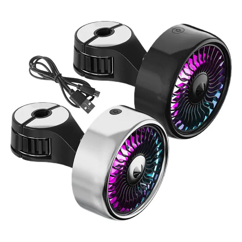 

Вентилятор охлаждения на сиденье автомобиля, USB-вентилятор с градиентом RGB, с крючком, с кабелем и фиксированной пряжкой, нагрузка 3 скорости, 22 фунта