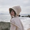 Y2K Autumn and Winter Lace Knit Women's Thunder Feng Hat Japanese Cute Band-brim Woolen Cap Sen Knitted Hat Streetwear 2
