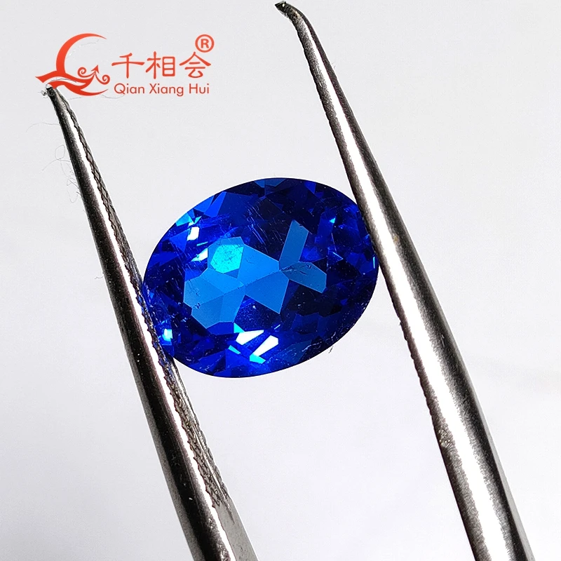 7*9mm 2.36ct oval Shape Artificial Cobalt Spinel blue color Natural cut incushions gem stone for jewelry making