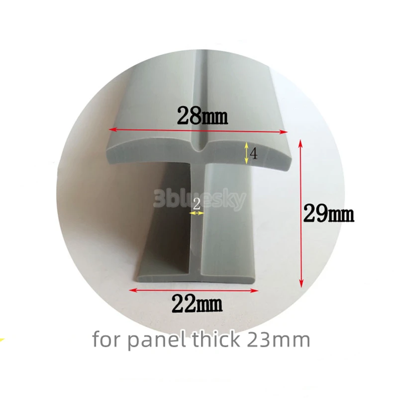 H Shape Rubber Sealing Strip Edge Banding Encloser Shield for Glass Metal Panel Board Yellow Grey White Brown Transparent