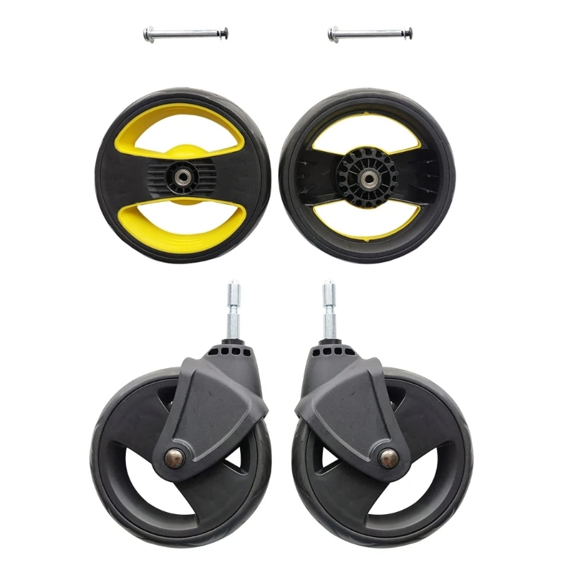 

2 Pieces Pushchair Wheels Baby Stroller Front Wheels Baby Stroller Back Wheels Strollers Wheel Set Plastic Material Dropship