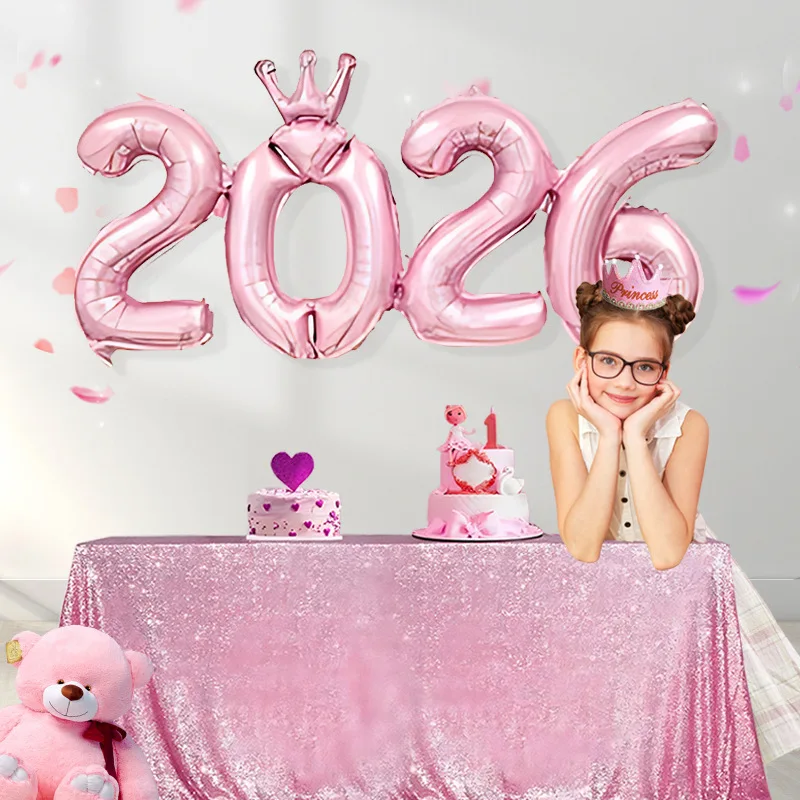 Elegant 2026 Foil Balloon Set for New Year's Eve Party & Festive Decor