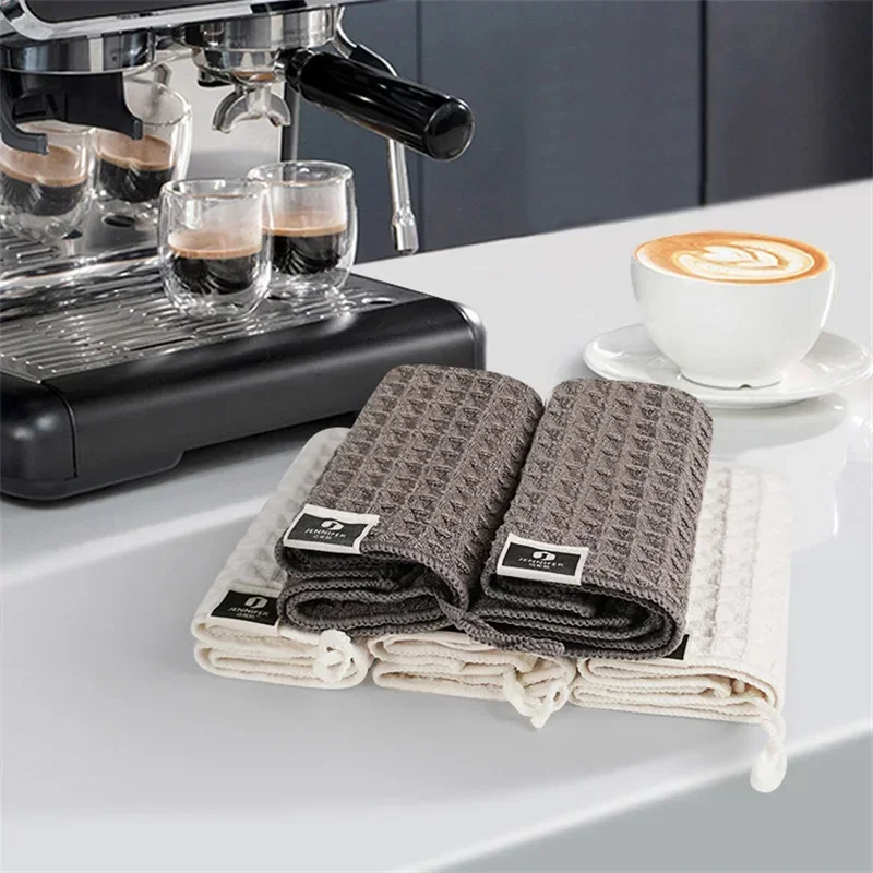 1/5Pcs Coffee Bar Barista Cleaning Towel Microfibre Strong Absorbent Cleaning Towel Household Coffee Machine Cleaning Towel