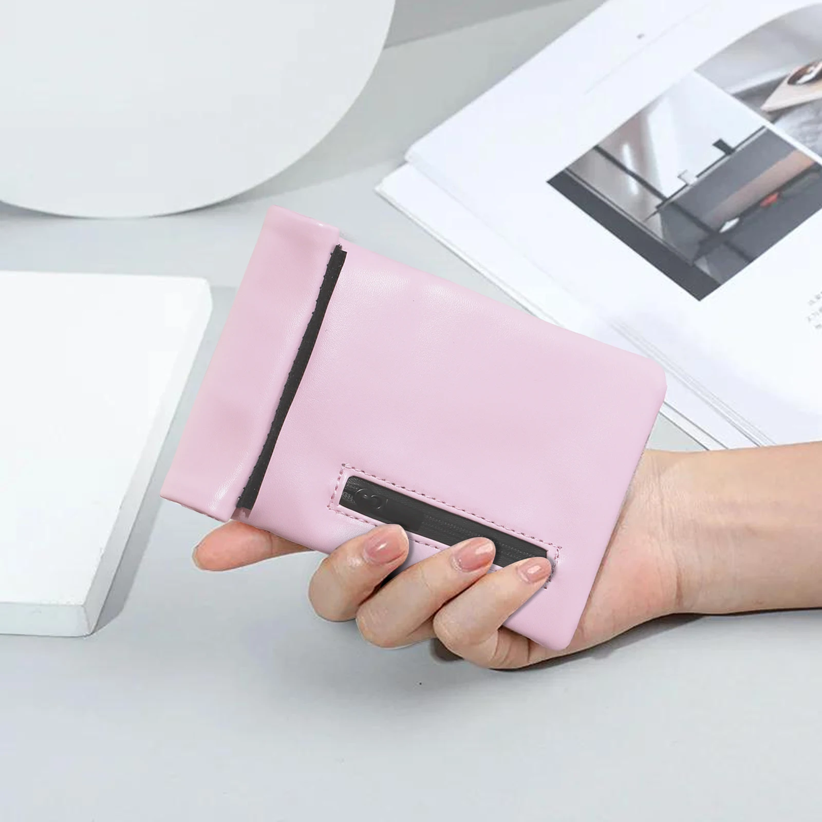 Compact Smell-Proof PU Leather Storage Pouch