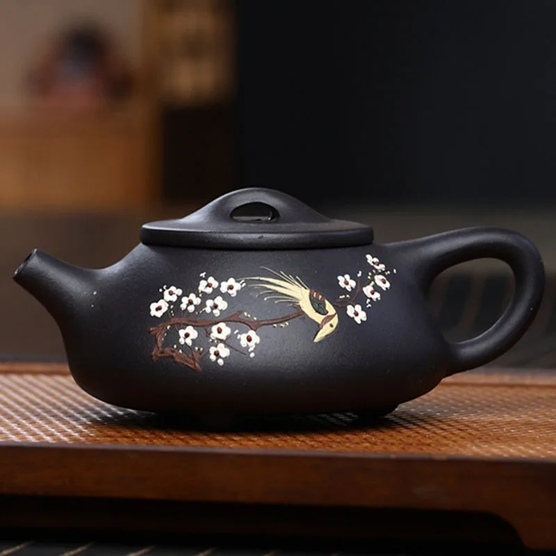 Chinese Style Stone ladle shape Teapot, Old Purple Mud, Kung Fu Household Indoor, Pure Handmade, 220cc, Tea Pots, 1Pc
