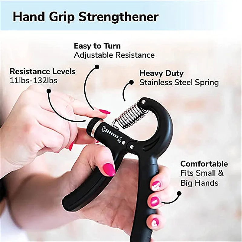 1 Set Fitness Hand Grip Set Adjustable Power Strength Finger Trainer Forearm Muscle Workout Grip Ring Exerciser Gripper Ball