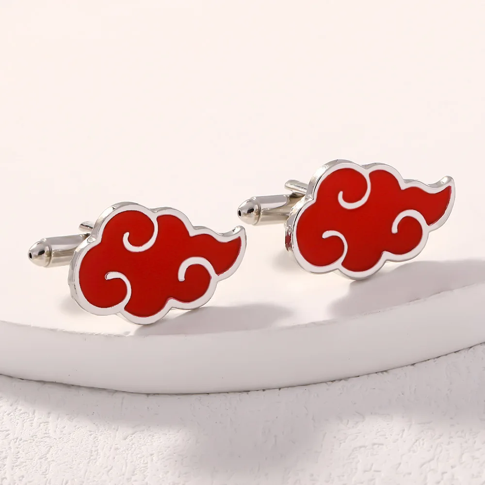 Anime NARUTO Akatsuki Uchiha Itachi Cosplay Costume Button Shirt Neckline Cufflinks Accessories Prop A Pair