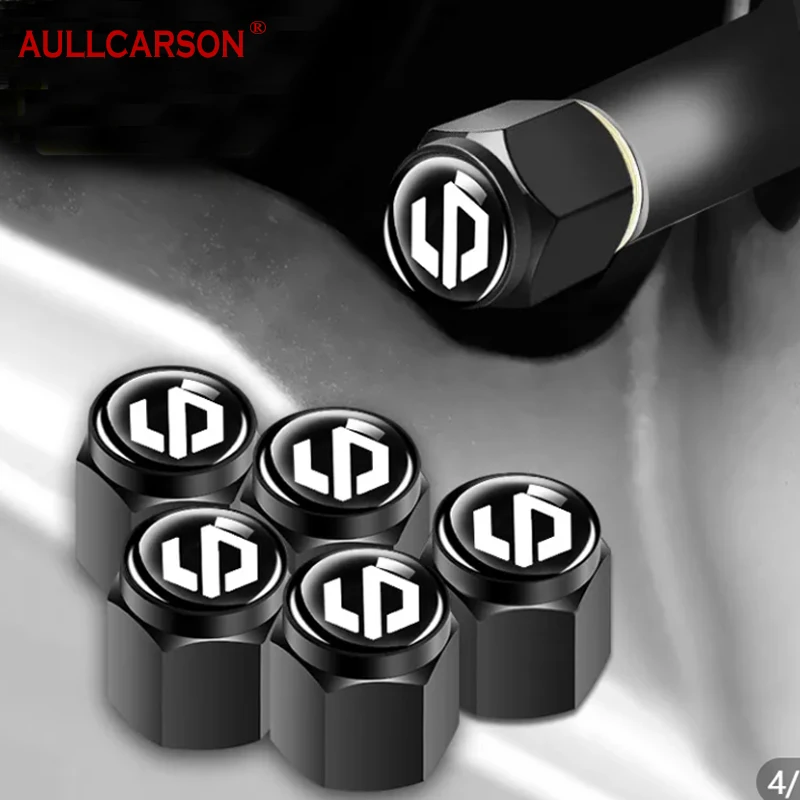 Para Leapmotor Leap B10 C11 C01 T03 S01 C10 C16 B01 Lafa 5 tapas de válvula de aire de neumático de rueda de coche cubierta de vástago con accesorios de automóvil de marca